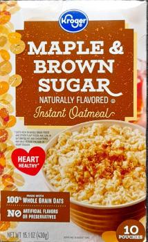 KROGER Instant Oatmeal 'Maple Brown Sugar' Naturally Flavored 10 einzel Packs 430 gr